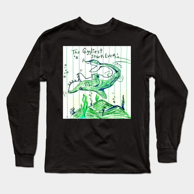 The Giggliest Shark Ever! Long Sleeve T-Shirt by The Bigger Boat
